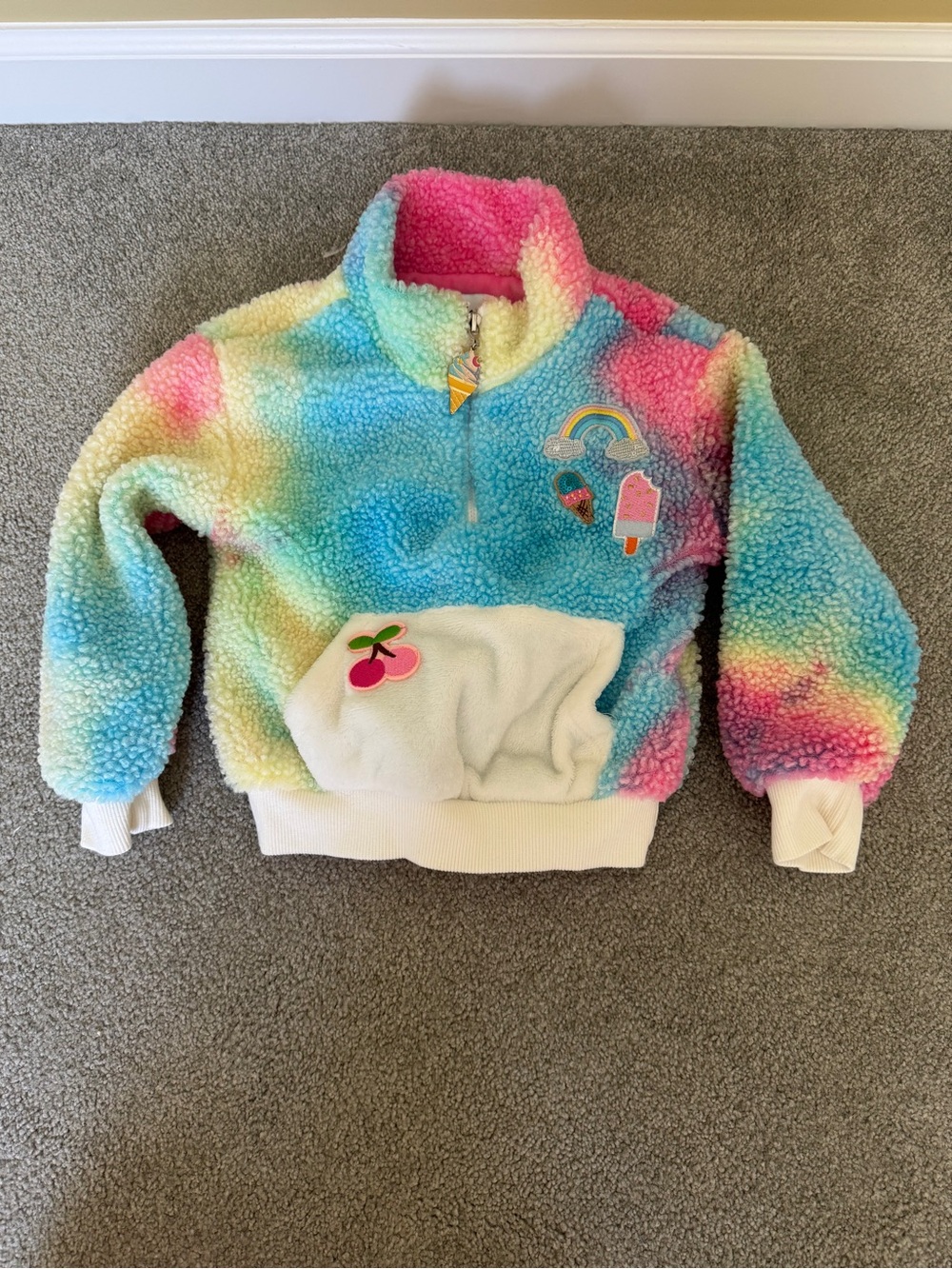 Lola + The Boys NWOT Fuzzy Pastel Tie Dye Patch SET SIZE 2